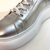 Wonders Silver Leather Brand Lace Sneakers
