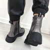 Wonders Silver Leather Lace Up Boots