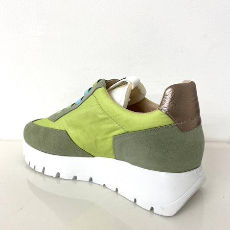 Wonders Khaki Green & Lime Summer Sneakers