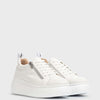 Wonders White Leather Lace Up Sneakers