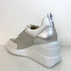 Wonders White Leather Wedge Sole Sneakers