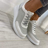 Wonders White Leather Wedge Sole Sneakers
