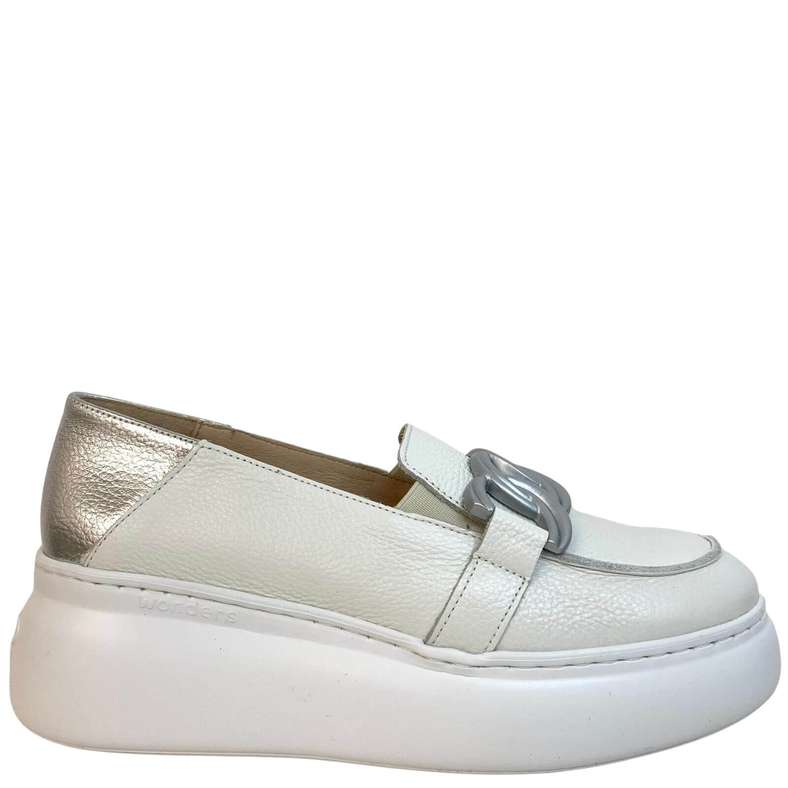 Silver best sale wedge loafers