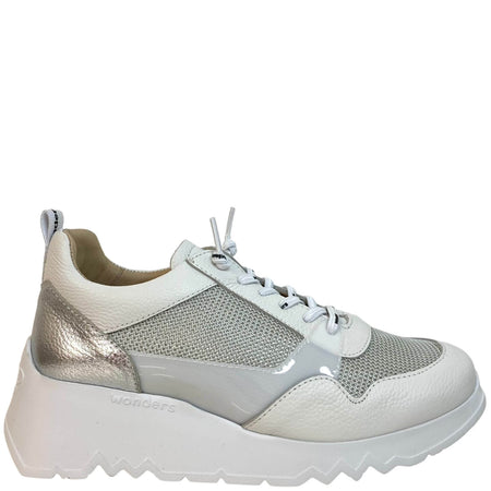 Wonders Grey & White Leather Sneakers