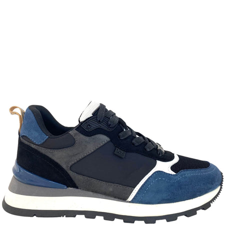XTI Black Navy Mix Lace Up Sneakers