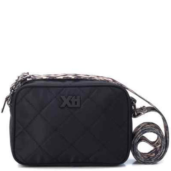 XTI Black Quilted Crossbody Bag