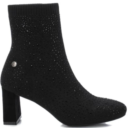 XTI Black Sparkly Sock Boots