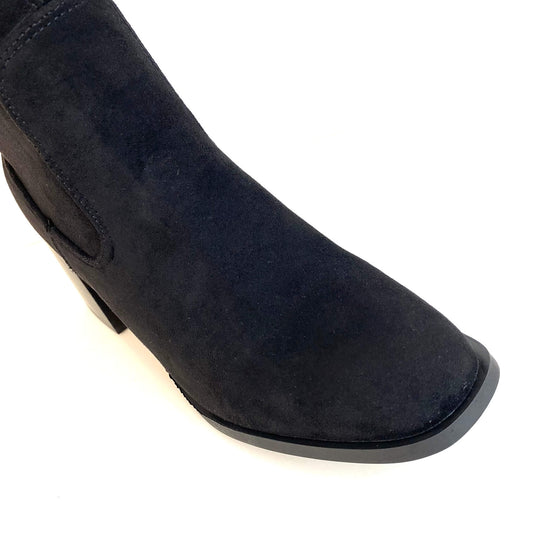 XTI Black Suede Long Length Boots