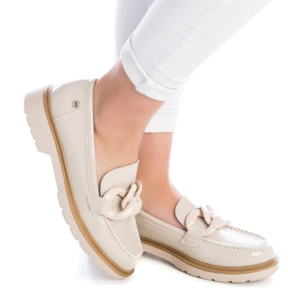 XTI Cream Patent Loafers