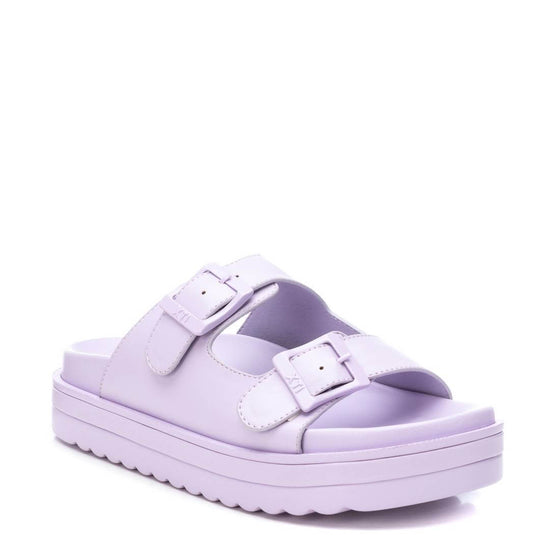 XTI Lilac Rubber Buckle Sandals