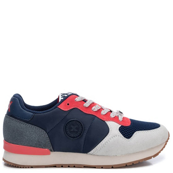 XTI Navy & Coral Lace Up Sneakers