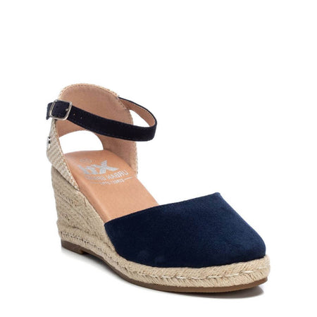 XTI Navy Wedged Strappy Shoe