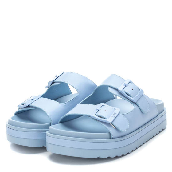XTI Pale Blue Rubber Buckle Sandals