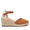 XTI Tan Wedged Strappy Shoe