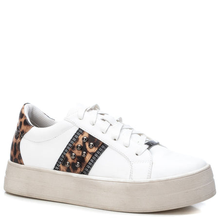 XTI White Leopard Sneakers
