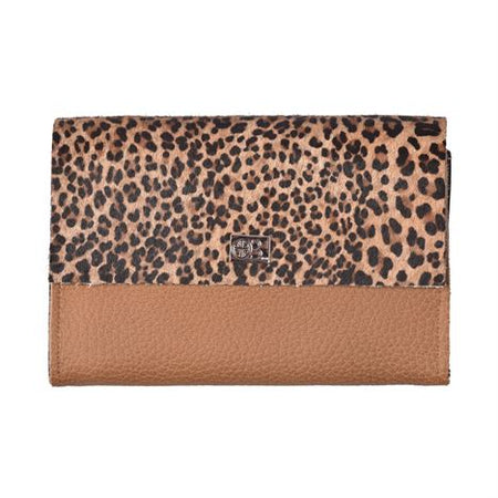 Owen Barry Small Vermont Mini Leopard on Toffee Leather Purse